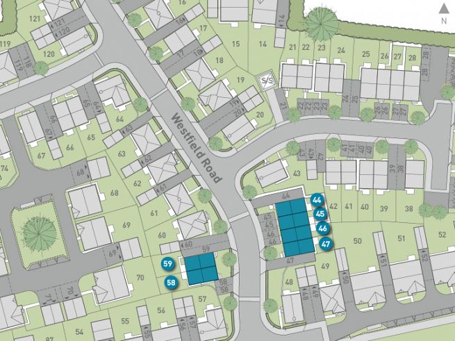 Site plan, 2 bed houses - artist's impression subject to change